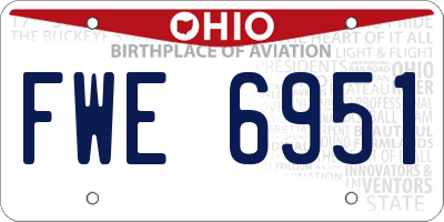 OH license plate FWE6951