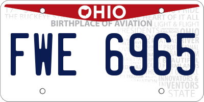OH license plate FWE6965
