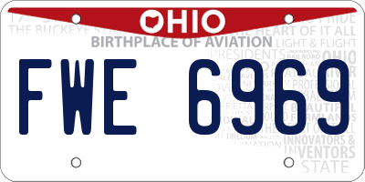 OH license plate FWE6969