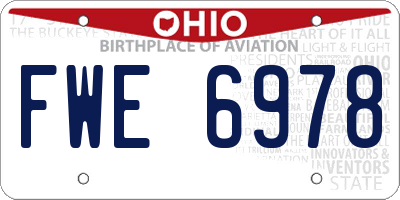 OH license plate FWE6978