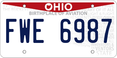 OH license plate FWE6987