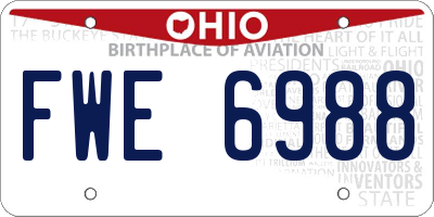 OH license plate FWE6988