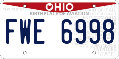 OH license plate FWE6998