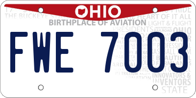 OH license plate FWE7003
