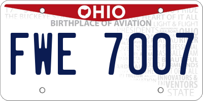 OH license plate FWE7007