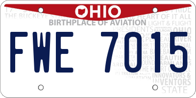 OH license plate FWE7015