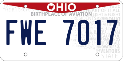 OH license plate FWE7017
