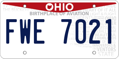 OH license plate FWE7021