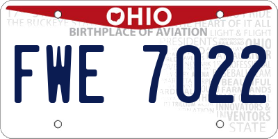 OH license plate FWE7022
