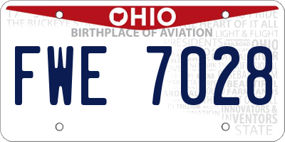 OH license plate FWE7028