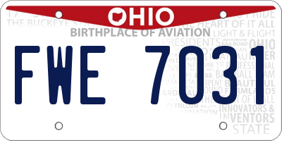 OH license plate FWE7031
