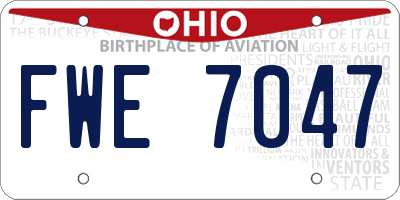 OH license plate FWE7047