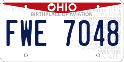 OH license plate FWE7048