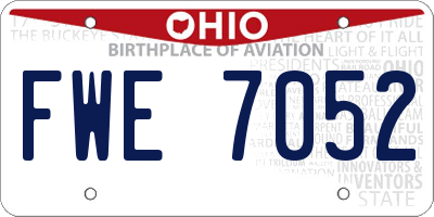 OH license plate FWE7052