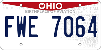 OH license plate FWE7064
