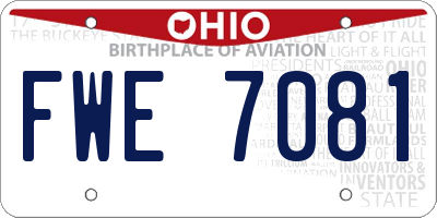 OH license plate FWE7081