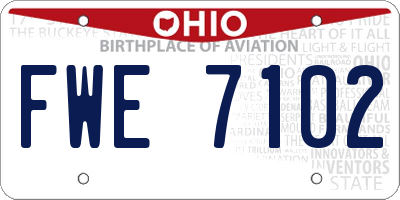 OH license plate FWE7102