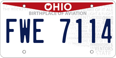 OH license plate FWE7114