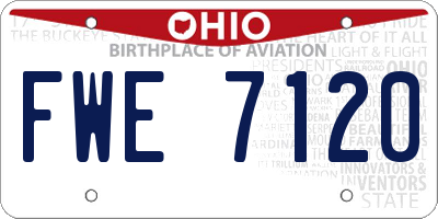 OH license plate FWE7120
