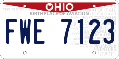 OH license plate FWE7123