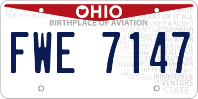 OH license plate FWE7147