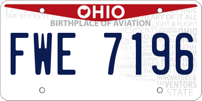 OH license plate FWE7196
