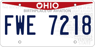 OH license plate FWE7218