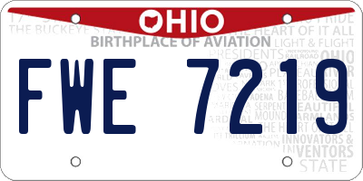 OH license plate FWE7219