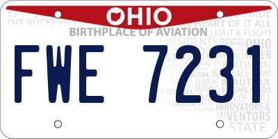 OH license plate FWE7231