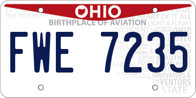 OH license plate FWE7235
