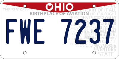 OH license plate FWE7237