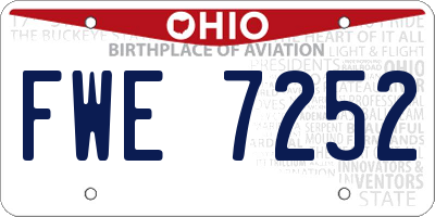 OH license plate FWE7252