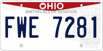 OH license plate FWE7281