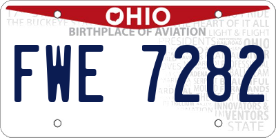 OH license plate FWE7282