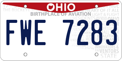 OH license plate FWE7283