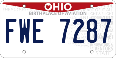 OH license plate FWE7287