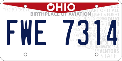 OH license plate FWE7314