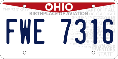OH license plate FWE7316