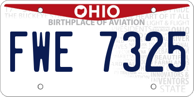 OH license plate FWE7325