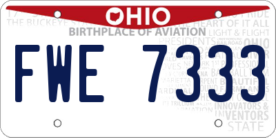 OH license plate FWE7333