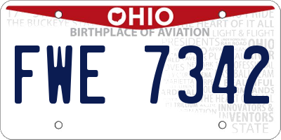 OH license plate FWE7342