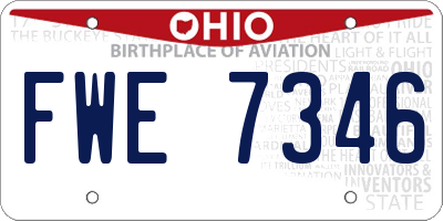 OH license plate FWE7346