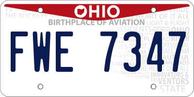 OH license plate FWE7347