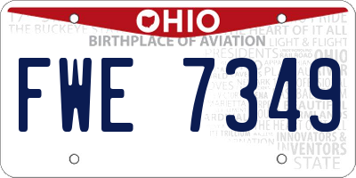 OH license plate FWE7349