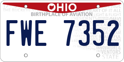 OH license plate FWE7352