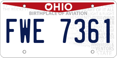 OH license plate FWE7361