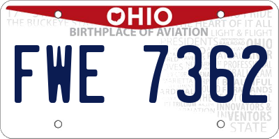 OH license plate FWE7362