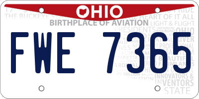 OH license plate FWE7365