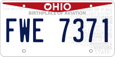 OH license plate FWE7371