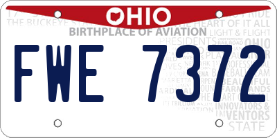 OH license plate FWE7372